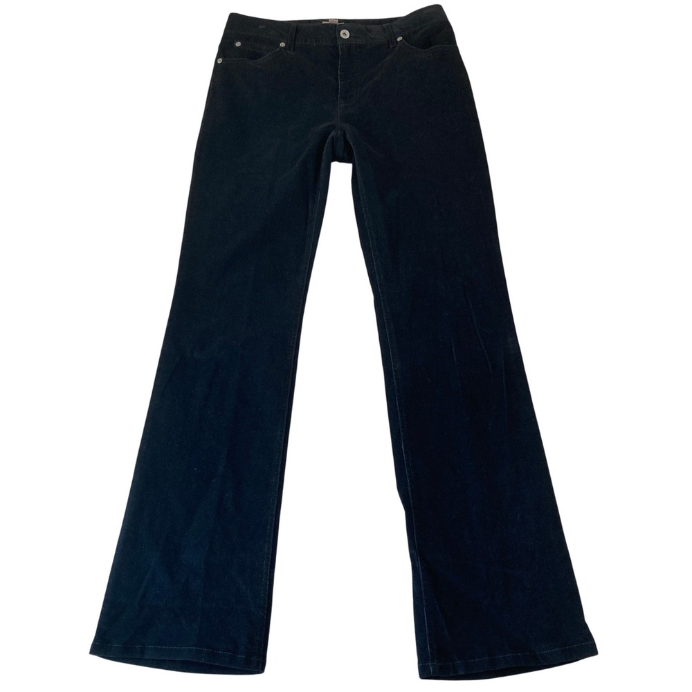 J.Jill Pants Women 6T 28x32 Black Corduroy Boot Cut Stretch 5-Pocket Classic